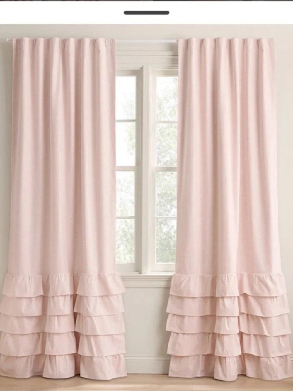 Pottery Barn Kids Evelyn Ruffle Blend Bottom BLACKOUT Curtain